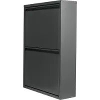 En.casa Schoenenkast Sokndal 2 kleppen grijs 71x50x15 cm []
