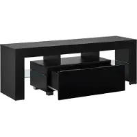 En.casa Tv meubel Grimsey met led verlichting 130x35x45 cm zwart