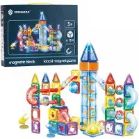 Springos Magnetisch speelgoed - Knikkerbaan - 134 Stuks - Montessori speelgoed - Speelgoed kinderen