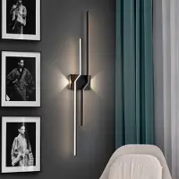 Schuller Valencia LED-wandlamp Zig Zag, zwart, Woon-/ Eetkamer, Aluminium, Modern, LED wandlamp
