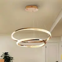 Schuller Valencia Hanglamp Orbitas, dimbaar, messing / goud, Woon-/ Eetkamer, Aluminium
