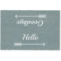 MuchoWow Deurmat 60x40 cm - Droogloopmat Quote - Blauwgrijs - Mat voor binnen - Schoonloopmat - Deurmatten met print - Inloopmat