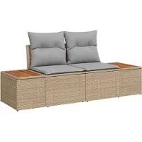 vidaXL Tuinbank Set 8 st Beige Poly rattan