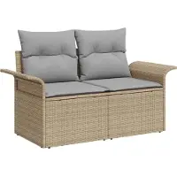 vidaXL Tuinbank Set 10 st 9-Aantal zitplaatsen Beige en Lichtgrijs