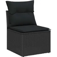 vidaXL Tuinbank Set 8 st Zwart poly rattan