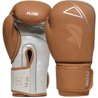 Flow Progress Bokshandschoenen - mat Bruin/Zilver runderleer 16 oz