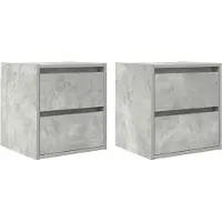vidaXL Nachtkastjes 2 st wandgemonteerd 38x34x40 cm betongrijs