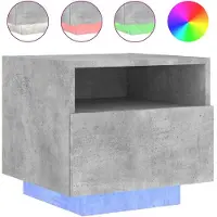 vidaXL Nachtkastje met LED-verlichting 40x39x37 cm betongrijs