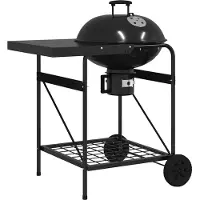 vidaXL Buitengrill met wiel Zwart 91 x 71 x 107 cm Metaal
