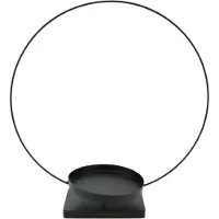 HBX natural living Kandelaar Met Opmaakring Ø35xh39cm Zwart zwart Kunststof
