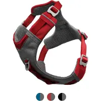 Kurgo Journey Hondentuigje / Harnas - Ripstop - Mesh binnenzijde - Rood-Grijs - XS - Halsomvang: 23-33 cm - Borstomvang: 30-45 cm
