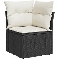 vidaXL 6-delige Loungeset met kussens poly rattan beige