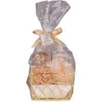 Accentra Badeset HONEY JASMINE in Drahtkorb, inkl. 300ml Duschgel, 300ml Bodylotion, 4 x 4g Badekonfetti, ...