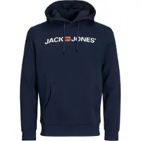 Jack & Jones Sweatshirt 'Marco Bowie' nachtblauw / knalrood / offwhite