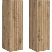 vidaXL TV-kast voor aan de muur, 2 stuks, decoratief, eikenhoutfineer