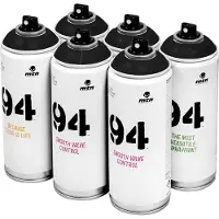 Montana Colors MTN 94 Zwarte spuitverf - 6 stuks - 400ml lage druk en matte afwerking