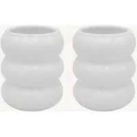 ZOHA Wave Bubble Z-121 – Keramiek Mok – 400 ml – Set van 2 – Glans Wit – Handgemaakt – Koffie bekers