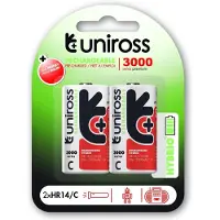 Uniross NiMH Hybrio C/HR14 1.2V 3000 2 pack