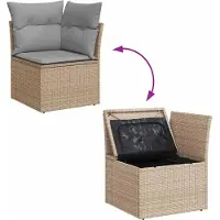 vidaXL Tuinbank Set 8 st 5-Aantal zitplaatsen Beige en Lichtgrijs