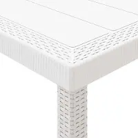 vidaXL Tuin Tafel Wit 350 x 100 x 74 cm poly rattan