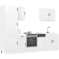 vidaXL 7-delig keukenkastenset Lucca, hoogglanzwit, houtvezel