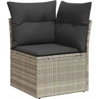 vidaXL Tuinbank Set 6 st 6-Aantal zitplaatsen Lichtgrijs poly rattan