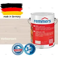 Remmers HK-Lazuur 3in1 Verkeerswit 2,5L – Premium Houtbeschermingsbeits voor Buiten – Oplosmiddelhoudend – UV- & Vochtwerend – Impregneer, Grondlaag & Beits in Eén