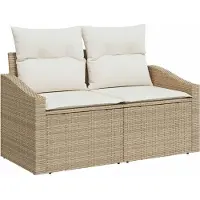 vidaXL Tuinset met 5 zitplaatsen, beige, van polyrotan