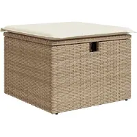 vidaXL Tuinbank Set 9 st Beige poly rattan