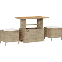 vidaXL Tuinbank Set 10 st 9-Aantal zitplaatsen Beige en Crème