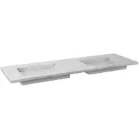 Forzalaqua Wastafel Nova Doppio Gepolijst 160.5x51.5x9.5 cm Carrara 2 Kraangaten