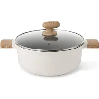 ISENVI Alice by Kookpan met Deksel - 24 cm - Keramisch - Koudgreep - voor o.a. Inductie - PFAS, PTFE Vrij - Beige