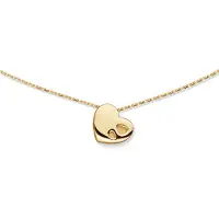 Glow 202.0235.45 Dames Ketting Hart met 2 Hartjes 45 cm 14 Karaat Goud
