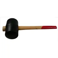 Benson Rubberen hamer - Ø 90 mm - houten steel - 40 cm - veelzijdig gebruik