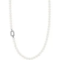 Ti sento Dames Ketting - 925 zilver - Wit parel - Maat 45 - 34050PW