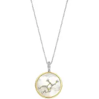 Ti sento Dames Hanger - 925 zilver - Maagd - Parelmoer met geel verguld - 6826VI