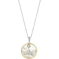 Ti sento Dames Hanger - 925 zilver - Vissen - Parelmoer met geel verguld - 6826PI