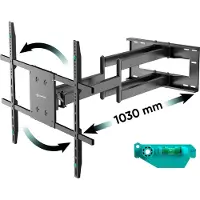 ONKRON Steun TV Muurbeugel Kantelbaar en Draaibaar voor 42"–110", tot 100 kg, VESA 100x100-800x600, Zwart M8L-B