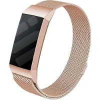 Strap-it Luxe Milanese band - geschikt voor Fitbit Charge 3 / Fitbit Charge 4 - rosé goud - Maat: Maat L