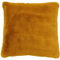 Dutch decor ZAYA - kussenhoes 45x45 cm - bontlook - effen kleur - Chai Tea - geel - met rits - zonder binnenkussen