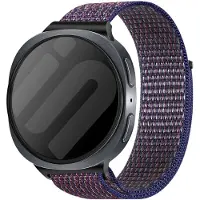 Strap-it Stoffen nylon bandje met klittenbandsluiting - geschikt voor Samsung Galaxy Watch 8 - 40mm / Galaxy Watch 8 - 44mm / Galaxy Watch 8 Classic (indigo blauw)