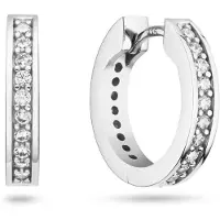 Glow 107.0941.00 Dames Klapoorringen Eén Rij Zirkonia 15 mm Zilver