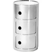 Kartell Componibili Metal Opbergunit Chromed | 3 doors