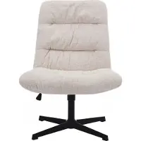 Vente-unique Draaifauteuil van beige gechineerde stof SELENDO