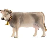Schleich 13874, koe van het Braunvieh-ras, Farm World speelfiguur, geschikt voor kinderen vanaf 3 jaar, afmetingen: 4x13x8 cm