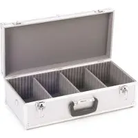 Perel Cd-koffer 80 cd's - Aluminium - Sleutelslot met 2 sleutels - Grijs