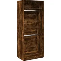 vidaXL Kledingkast 80x50x200 cm bewerkt hout gerookt eikenkleurig