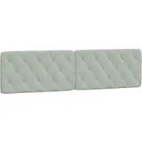 vidaXL Hoofdbordkussen 200 cm velvet lichtgrijs