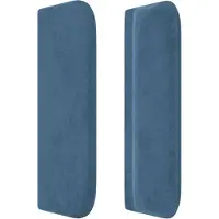 vidaXL Hoofdbord LED 203x16x78/88 cm fluweel donkerblauw