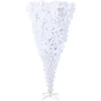 vidaXL Kunstkerstboom met standaard omgekeerd 210 cm wit